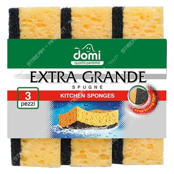 Губка кухонная Domi сверхбольшая 3шт