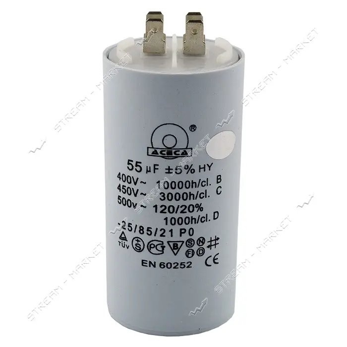Конденсатор СВВ-60 55 мкФ напр.450 V без болта плюс 4 клеммы