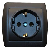 Розетка одинарная Electro House Acura EH-2145-PG с заземлением графит