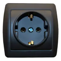 Розетка одинарная Electro House Acura EH-2145-PG с заземлением графит                               