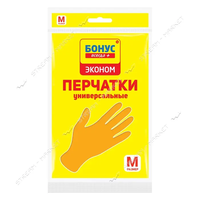 Перчатки резиновые Бонус универсальные М эконом