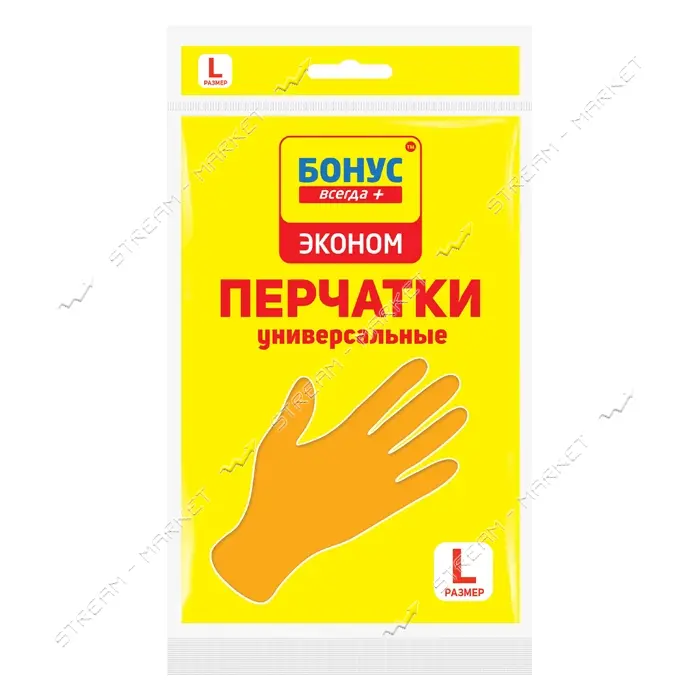Перчатки резиновые Бонус универсальные L эконом                                                     