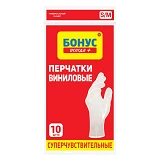 Перчатки резиновые Бонус белые 10шт