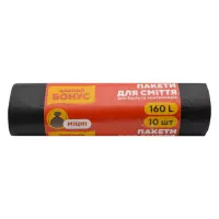 Пакет для мусора Бонус LD 900x1100 160л/10шт черный                                                 