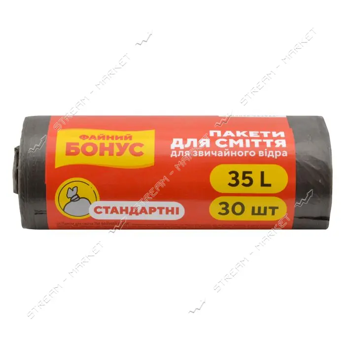 Пакет для мусора Бонус черный 35л 30шт
