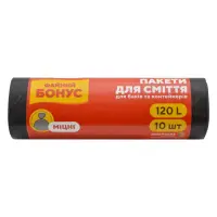 Пакет для сміття Бонус чорний 120л 10шт                                                             