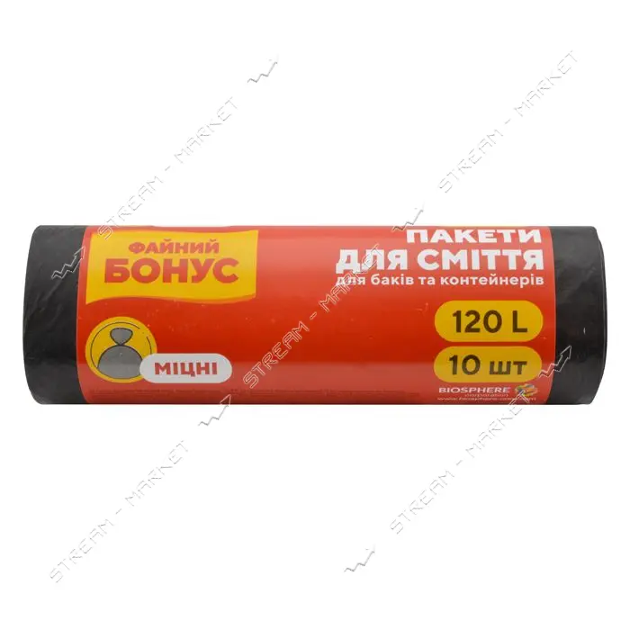 Пакет для мусора Бонус черный 120л 10шт