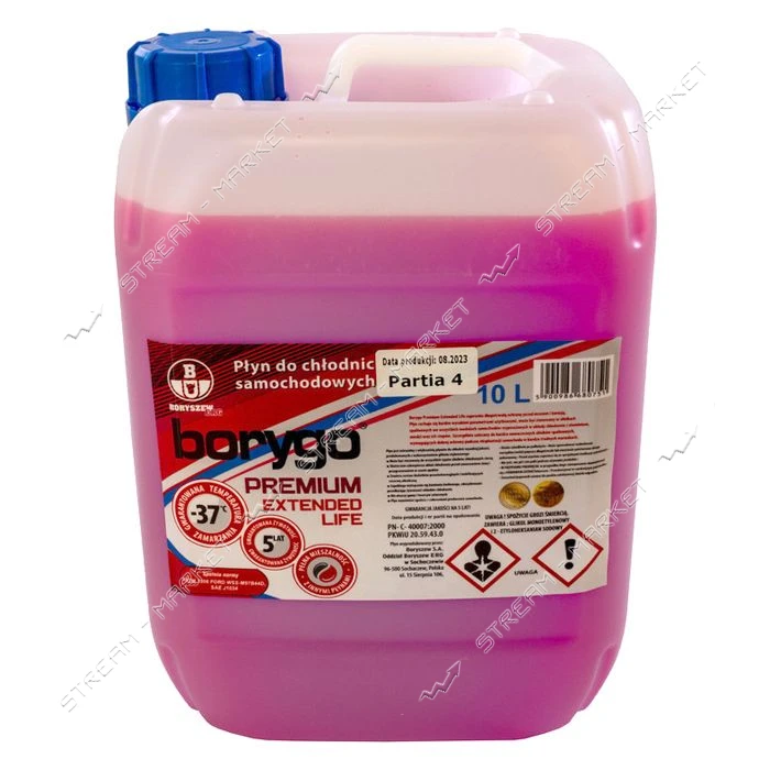 Антифриз Borygo Premium -37 G12/G12 плюс 10л красный