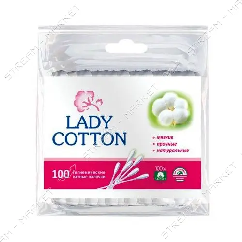 Палочки ватные Lady Cotton в пакете 100шт                                                           