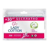 Палочки ватные Lady Cotton в пакете 300шт