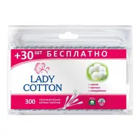 Палочки ватные Lady Cotton в пакете 300шт                                                           