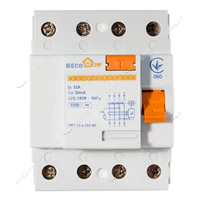Устройство защитного отключения Ecohome ECO 4х32A/30мА                                              