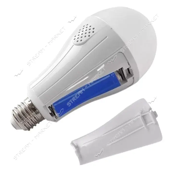 Лампа светодиодная LED аккумуляторная 20W E27 220V 6500K зарядка от сети когда включена             