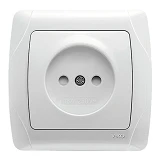 Розетка Viko 1043 СARMEN со шторками без заземления белая