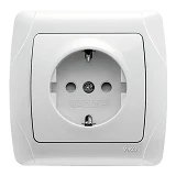 Розетка Viko 1042 СARMEN со шторками с заземлением белая