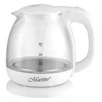 Электрочайник Maestro MR-055-WHITE стекло 1100Вт 1л                                                 