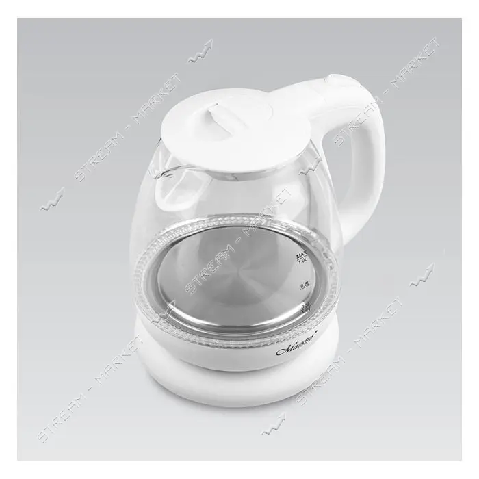 Электрочайник Maestro MR-055-WHITE стекло 1100Вт 1л