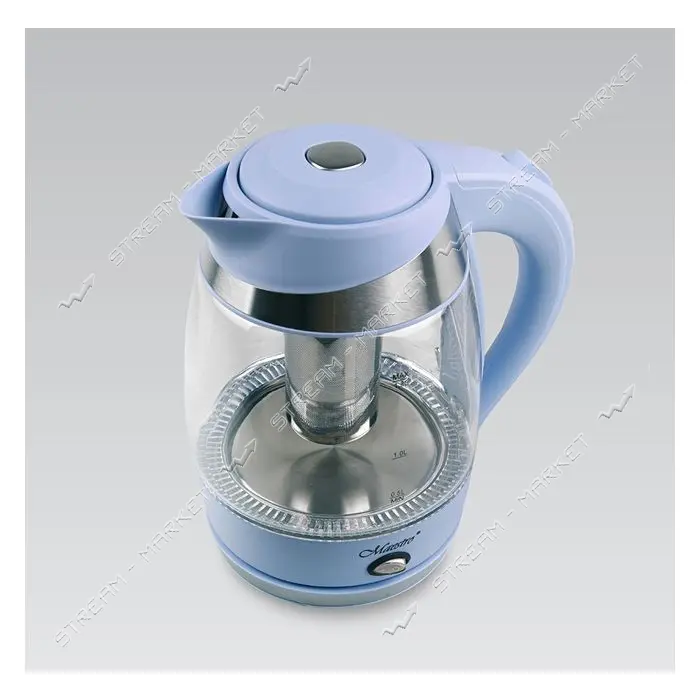 Электрочайник Maestro MR-065-BLUE стекло 1850-2200Вт 1.8л