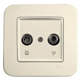 Розетка 2ТV tv плюс sat Viko 1085 ROLLINA 12DB крем