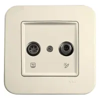 Розетка 2ТВ tv плюс sat Viko 1085 ROLLINA 12DB крем                                                 