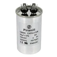 Конденсатор CBB65 15мкФ напряжение 450V, 2 клеммы,  металлический                                   
