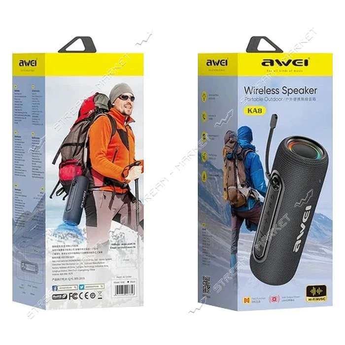 Колонка Bluetooth Awei KA8 14W чорний