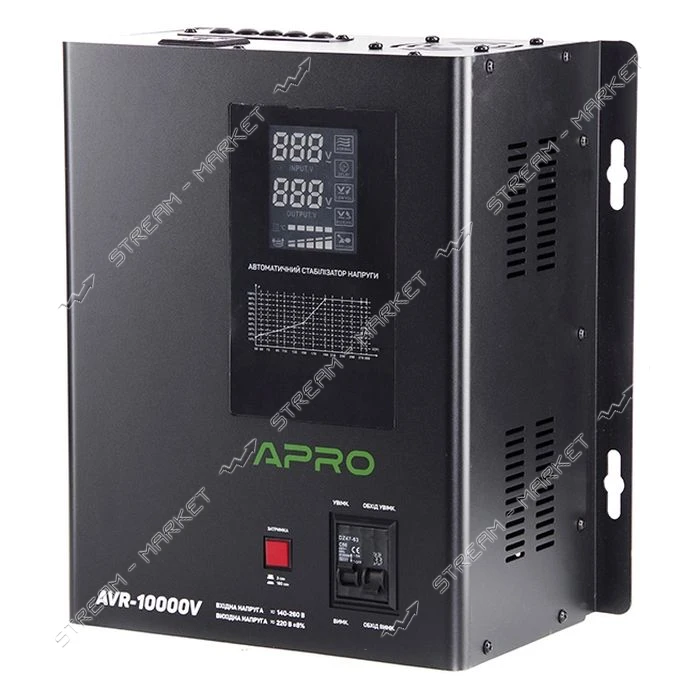 Стабилизатор напряжения APRO AVR-10000V релейный подвесной                                          