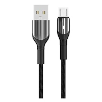 Кабель Aspor AC-08 Micro Nylon/LED 3A 1м черный                                                     