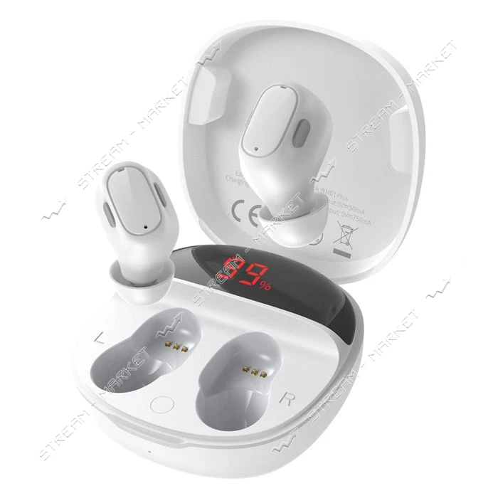 Bluetooth Навушники Baseus Encok True Wireless Earphones WM01 Plus білий