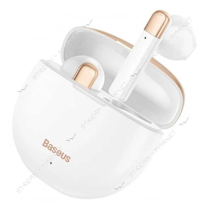 Bluetooth Навушники Baseus Encok True Wireless Earphones W2 білий