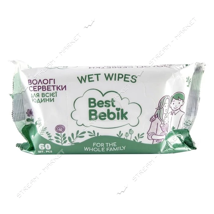 Салфетки влажные Best Bebik для всей семьи без клапана 60шт