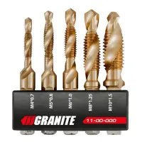 Набор сверл-метчиков Granite 11-00-000 M4х0.7мм M5х0.8мм M6х1.0мм M8х1.25мм M10х1.5мм DIN338        