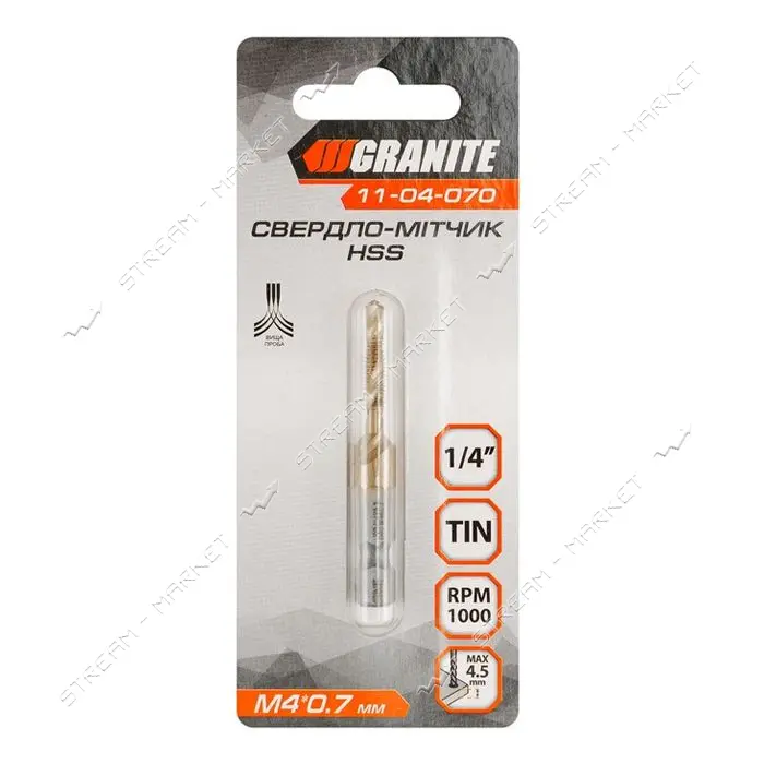 Сверло-метчик Granite 11-04-070 M4х0.7мм DIN338