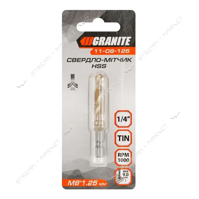 Сверло-метчик Granite 11-08-125 M8х1.25мм DIN338