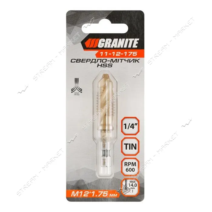 Сверло-метчик Granite 11-12-175 M12х1.75 мм DIN338