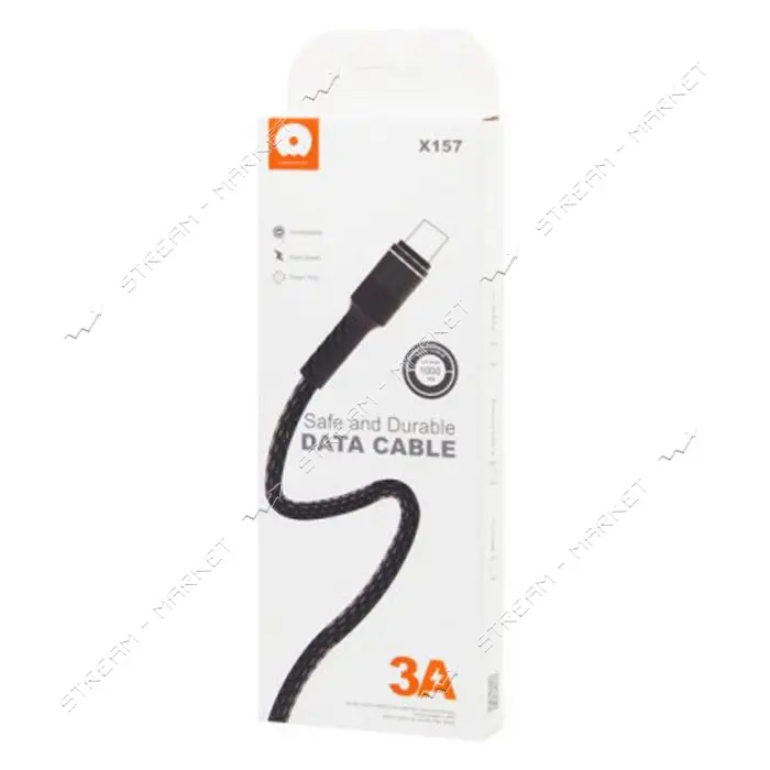 Кабель WUW X157 3A Lightning 1м черный                                                              