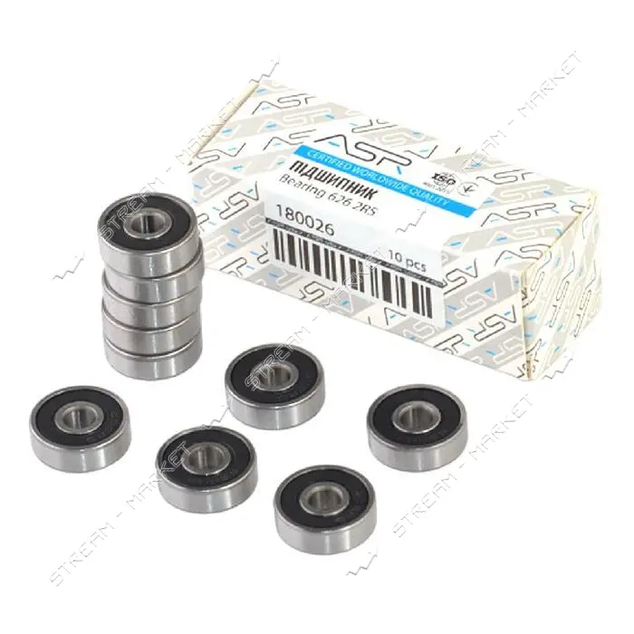 Подшипник шариковый ASR радиальный 180026 626 2RS