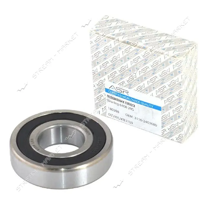 Подшипник шариковый ASR радиальный 180308 6308 2RS
