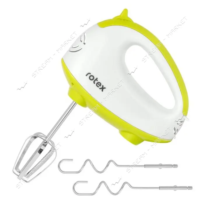 Миксер Rotex RHM150-W 150Вт 7 скоростей корпус-пластик плюс насадки для теста
