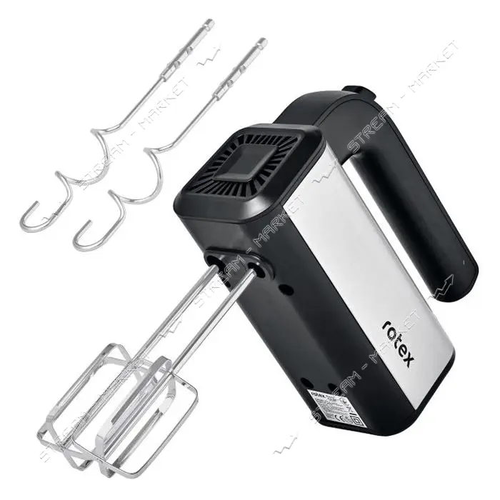 Миксер Rotex RHM255-S 250Вт 5 скоростей корпус-пластик плюс насадки для теста                       