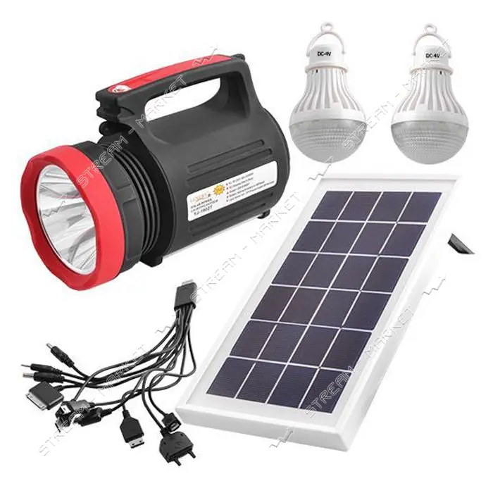 Фонарь переносной Luxury 1902T 5W 22SMD 2 LED 3W солнечная батарея ЗУ 220V встроенный аккумулятор