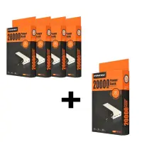 Портативное зарядное устройство Pineng АКЦИЯ 4 плюс 1 2USB 20000mAh черное                          