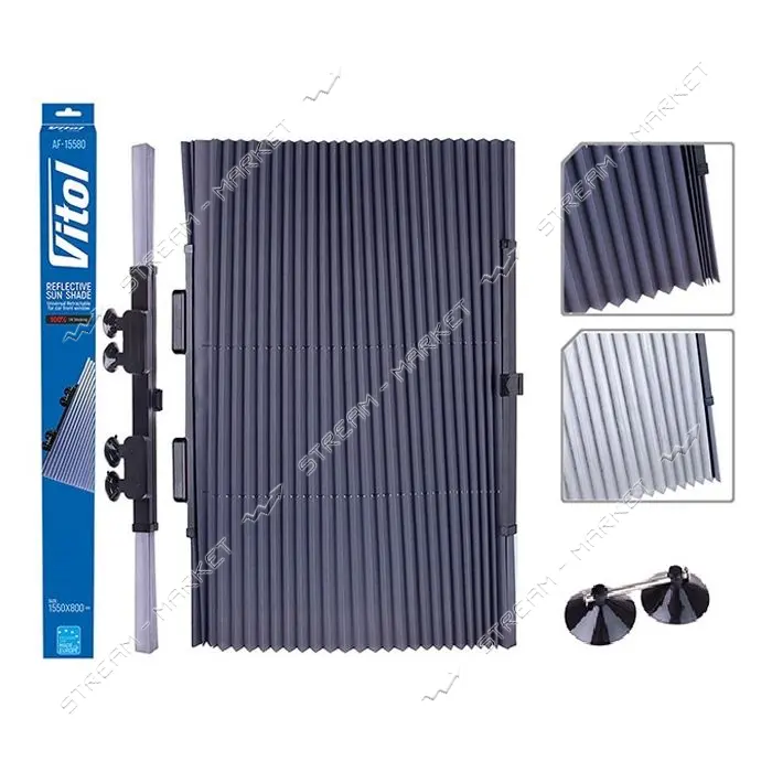 Шторка солнцезащитная Vitol AF-15580 гармошка 80х155                                                