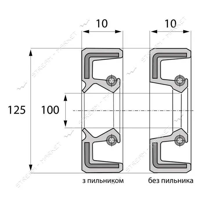 Сальник ARS 100-125-10 TC NBR