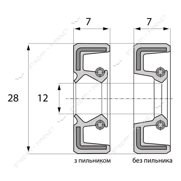 Сальник ARS 12-28-7 TC NBR                                                                          