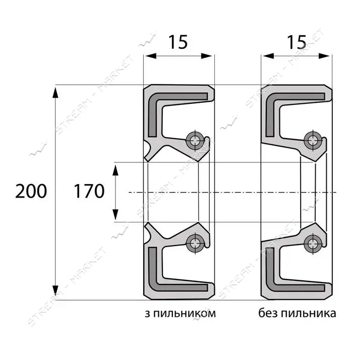 Сальник ARS 170-200-15 TC NBR                                                                       