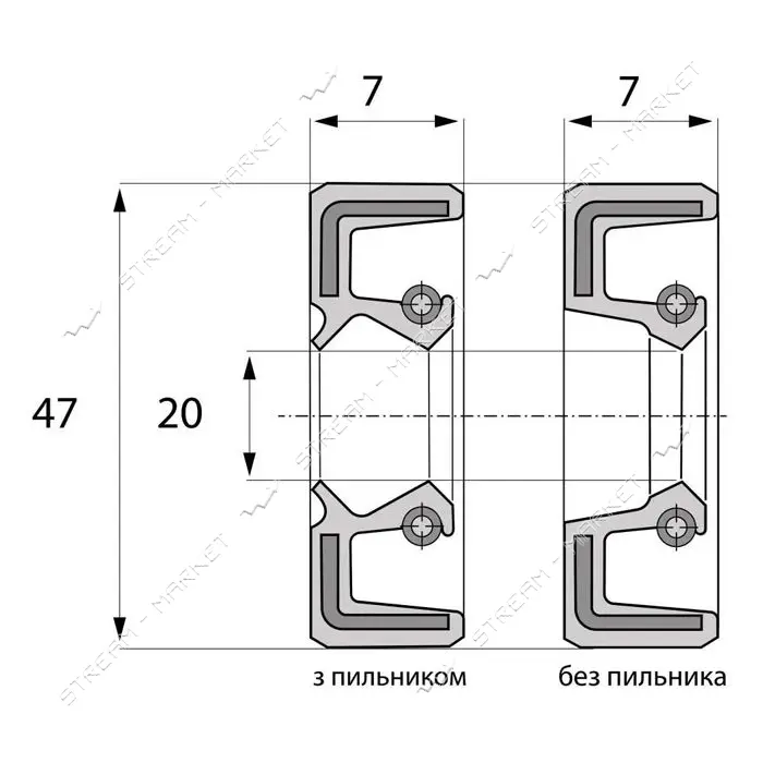 Сальник ARS 20-47-7 TC NBR