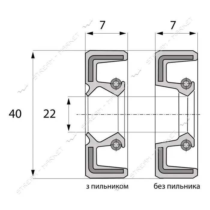 Сальник ARS 22-40-7 TC NBR                                                                          