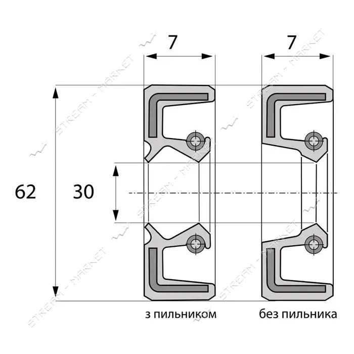 Сальник ARS 30-62-7 TC NBR                                                                          