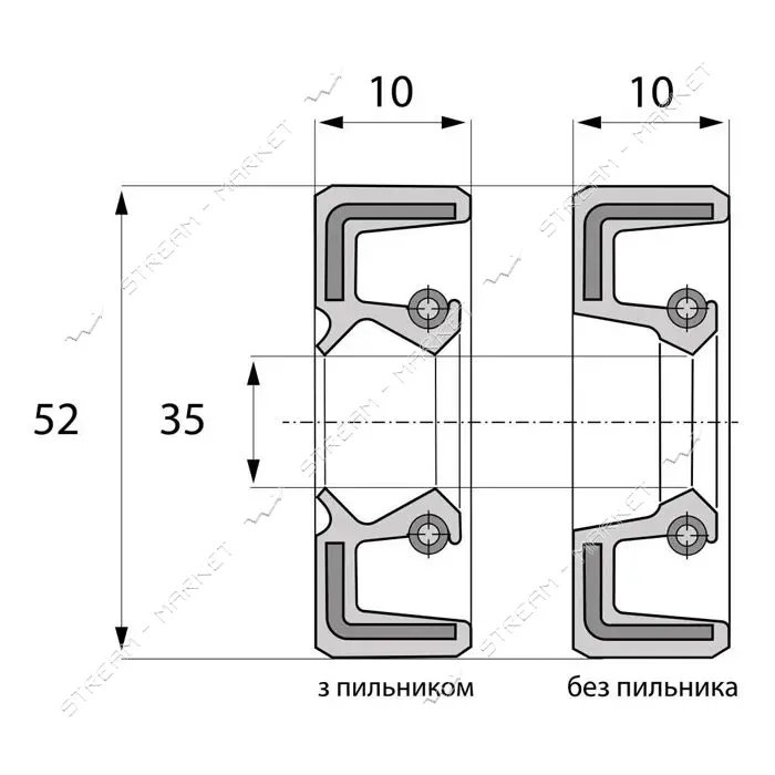 ARS Сальник 35-52-10 TC (NBR)                                                                       
